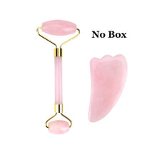 Load image into Gallery viewer, Rose Quartz Natural Jade Facial Roller Stone Skin Massage Beauty Care Set
