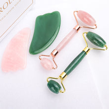 Load image into Gallery viewer, Rose Quartz Natural Jade Facial Roller Stone Skin Massage Beauty Care Set
